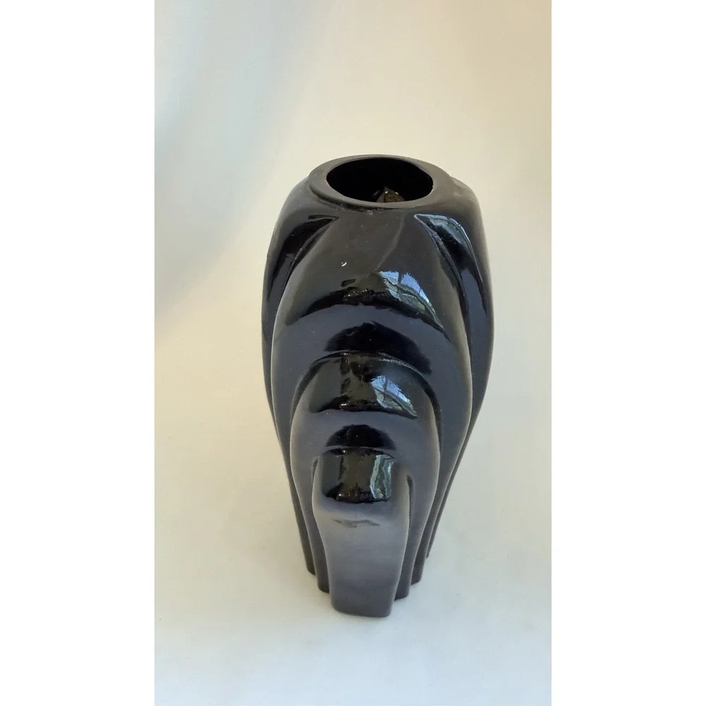 Vintage MCM, Art Deco, Black Ceramic/Porcelain 7